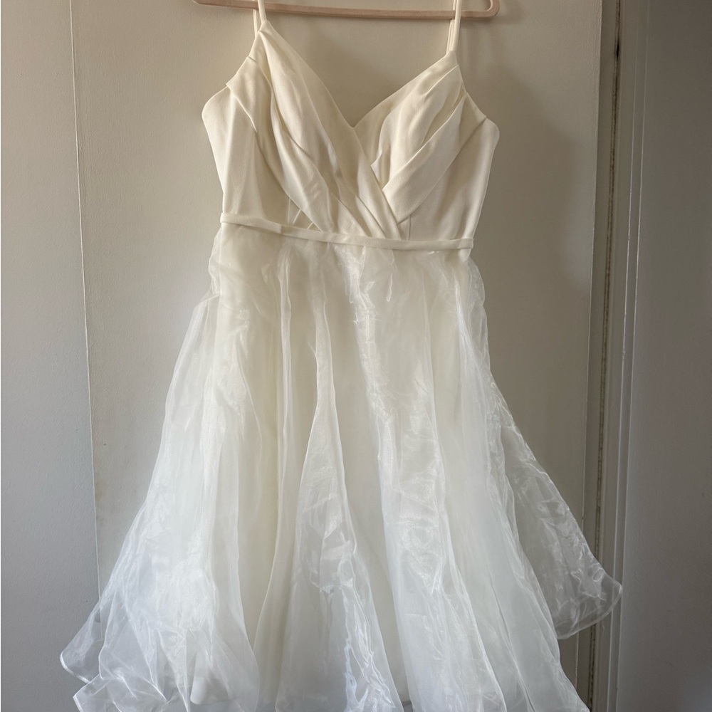 Elegant White Spaghetti Strap Dress